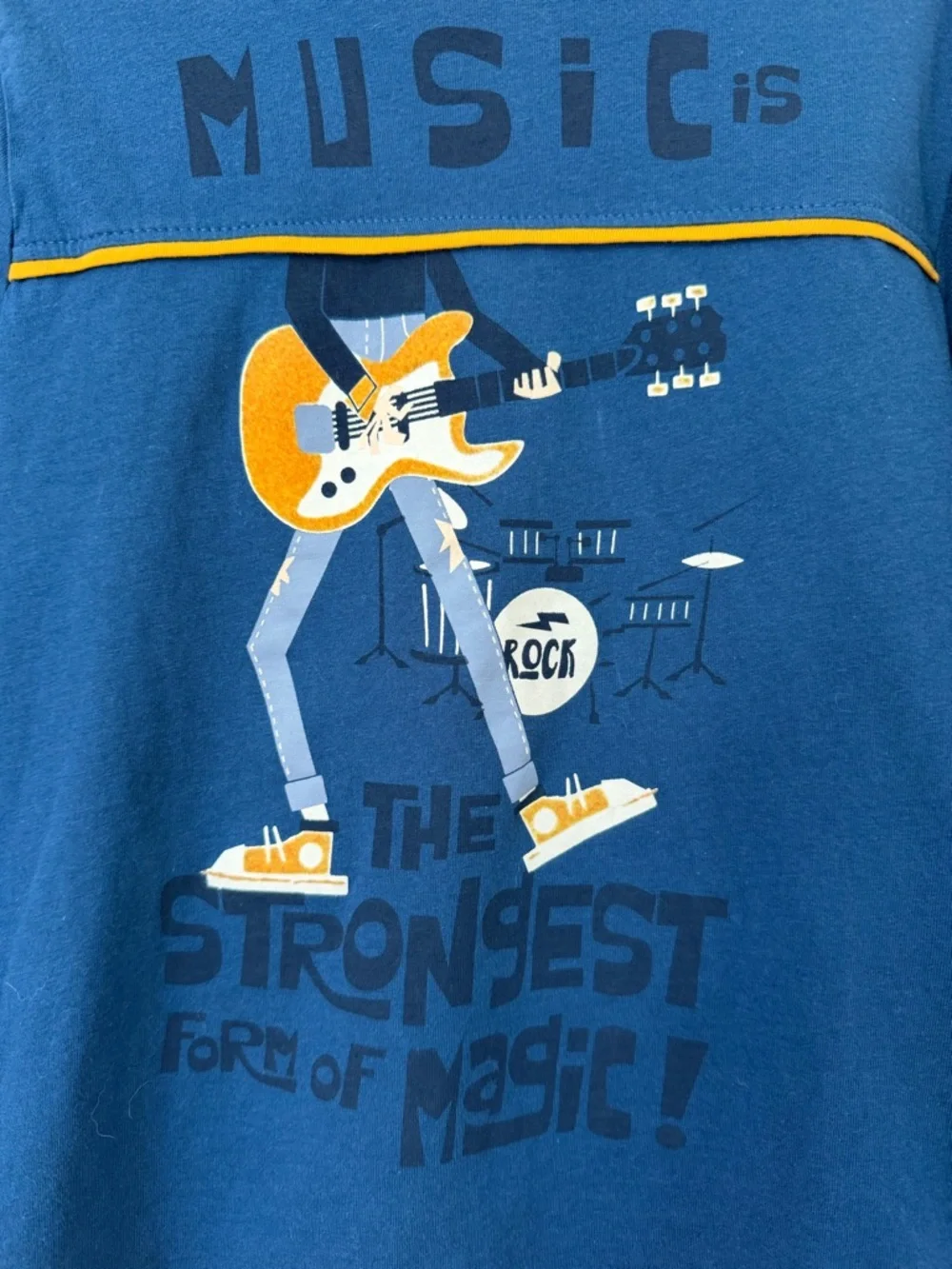 Boboli Navy Blue Long-Sleeve Music Graphic Tee, Size 7,‎ MSRP $35